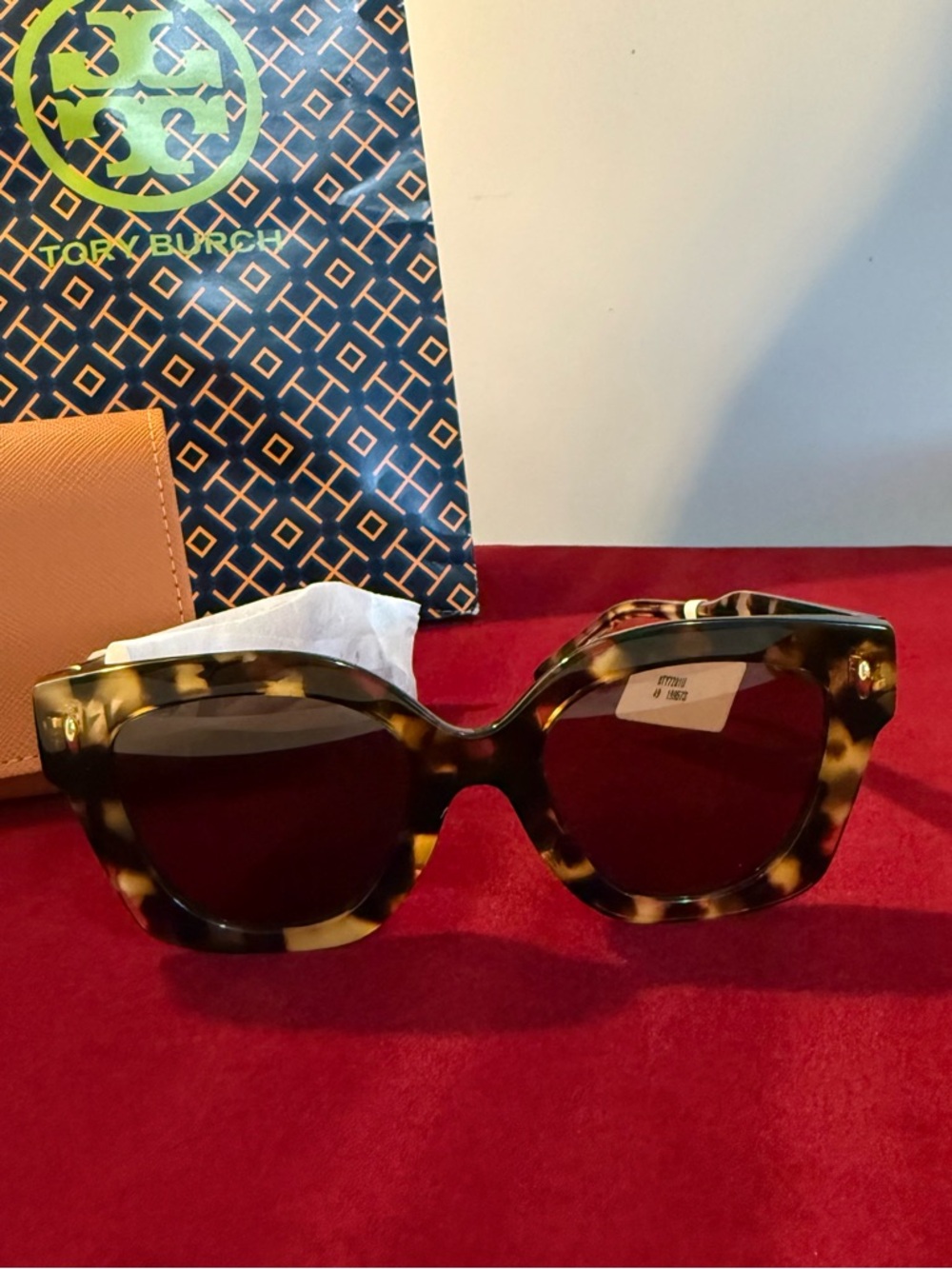 Tory Burch Tortoiseshell Frame Sunglasses with Brown Lenses